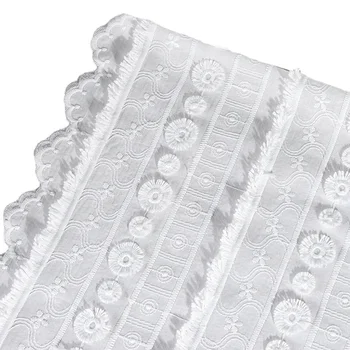 Новая Хлопковая Кружевная ткань с круглой аппликацией из молочного шелка, 3D Вышивка, Текстильная ткань для одежды, Скатерть, Занавеска, Кружевная ткань RS4381