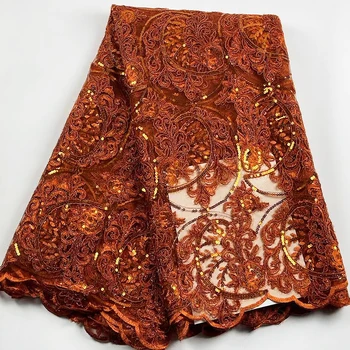 Новейшая Африканская кружевная ткань mesh lace 2023 Высококачественная Нигерийская вечеринка, Роскошная Вышивка Блестками, Французский Тюль, Кружевная ткань