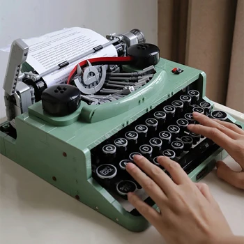 Новые 2078шт Ретро пишущая машинка строительные блоки клавиатура MOC 21327 Набор игрушек кирпичная печатная машина высокотехнологичные идеи подарок для детей