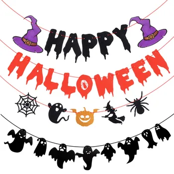 Новые баннеры для украшения вечеринки в честь Хэллоуина из бумаги ужасов, Глазные яблоки, призрачные тыквенные ножи, картонные украшения для Хэллоуина для дома 2023