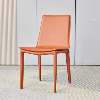 Оранжевый Обеденный стул с высокой спинкой, настраиваемые современные Стулья для гостиной, Роскошный Дизайнерский офис Silla Comedor Home Furniture A1