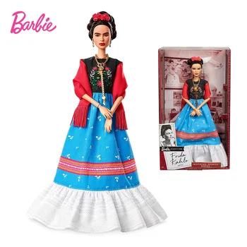 Оригинальная Барби Вдохновляющая Женская Серия Frida Kahlo FJH65 Коллекционная Кукла Барби Игрушки для Девочек Праздничный Подарок