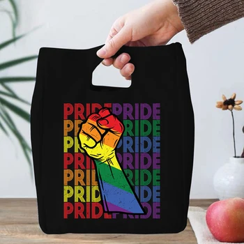 Пакеты для ланча с принтом Rainbow Pride, термосумка для лесбиянок и геев для женщин и мужчин, сумки для пикника большой емкости, офисная сумка-холодильник, сумки для ланча