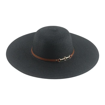 Пляжные Шляпы Шляпы для Женщин С Широкими Полями Куполом 9,5 см Белые Черные Летние Соломенные Шляпы Солнцезащитные Кепки для Мужчин Панама шляпа женская летняя
