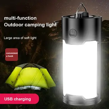 Подвесной портативный фонарь для палатки, походный фонарик, многофункциональные аварийные USB-перезаряжаемые фонари