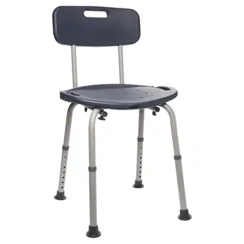 Равноценный стул для ванны и душа со спинкой - Сиденье для душа для пожилых людей, инвалидов и инвалидов с ограниченными возможностями, 350 фунтов, простая сборка, Черный