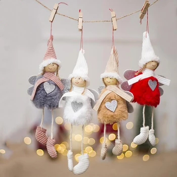 Рождественская плюшевая игрушка-Ангел, Кукла, Подвесные украшения, Новогодние украшения для Рождественской елки, подарок для детей, декор для дома, декор для Рождественской елки 2024