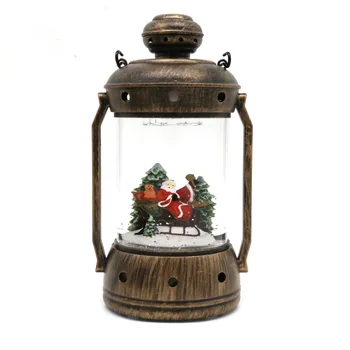 Рождественские подарки, поделки из смолы, небольшие украшения в виде фонариков, внутренняя вращающаяся лампа из снежной воды, музыкальная шкатулка