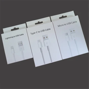 Розничная бумажная упаковка, упаковочная коробка для iPhone Samsung Android Phone Type C Micro Type-C -USB-C / 8Pin Кабели для быстрой зарядки и передачи данных