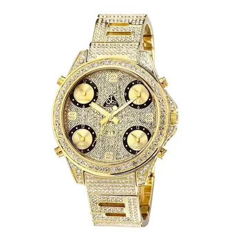 Роскошные мужские кварцевые часы в стиле хип-хоп из нержавеющей стали, золотые, белые, черные, с бриллиантами со льдом.