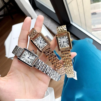 Самая популярная серия 2023 года Квадратные кварцевые женские часы с бриллиантом диаметром 26 мм