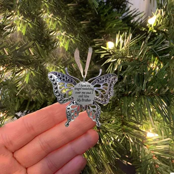 Семейная подвеска в виде бабочки Рождественские украшения Металлическая подвеска в виде бабочки Семейная подвеска в виде бабочки Новогоднее украшение в виде бабочки 2024 год