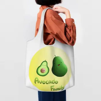 Семейная сумка для покупок в продуктовых магазинах Avocado, женские сумки через плечо из парусины для веганских покупок, сумки большой емкости, сумки для фотографий,