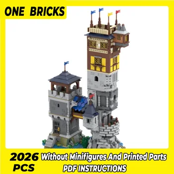 Строительные кирпичи Moc, модель крепости, Технология Castle Of The Two Towers, Модульные блоки, Подарки, Игрушки для детей, наборы для сборки своими руками
