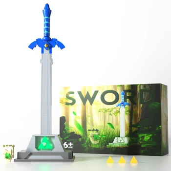 Строительный набор Master Sword со светящимся Tri-Force, Строительные игрушки BOTW Korok, Подарки на день рождения для детей в возрасте от 6+ (290 штук)