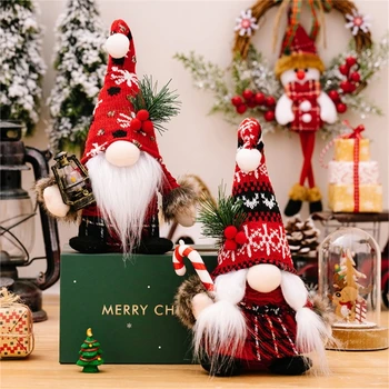 Украшение рождественскими гномами Длинная шляпа шведский плюшевый гном Tomte для рождественского украшения