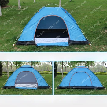 Уличная палатка для кемпинга на 3-4 человека, палатка для кемпинга на открытом воздухе, одноместная двойная непромокаемая палатка