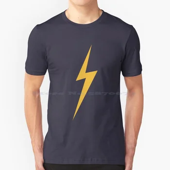 Футболка Lightning из 100% хлопка, футболка Lightening Bolt, желтый небесный гром, красный логотип Magic Superhero Power, забавный логотип