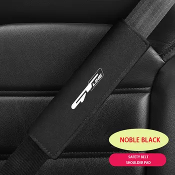 Чехол для ремня безопасности для стайлинга автомобилей, Замшевые защитные накладки для плечевого ремня безопасности для KIA GT GTLINE автомобильные аксессуары