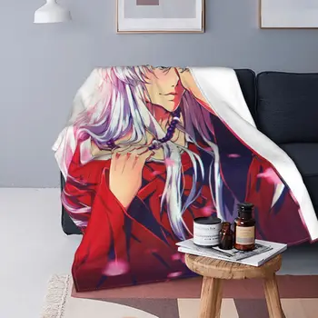Шерстяные одеяла из японского аниме Inuyasha Индивидуальное покрывало для кровати, покрывало для дивана