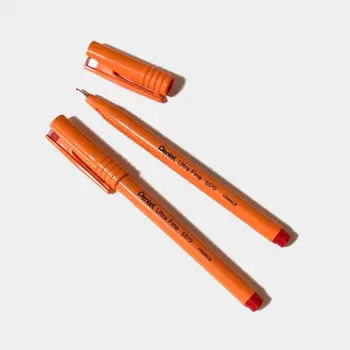 Японская французская версия Pentel, винтажный оранжевый стержень 0,3 мм, красная ультратонкая ручка на водной основе S570, 4 шт./лот