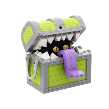 Японский Имитирующий Сундук Gobricks MOC Yaranzos Monster Building Block set Final Treasure Dungeons Пиратская Шкатулка Модель Brick Toys Подарок